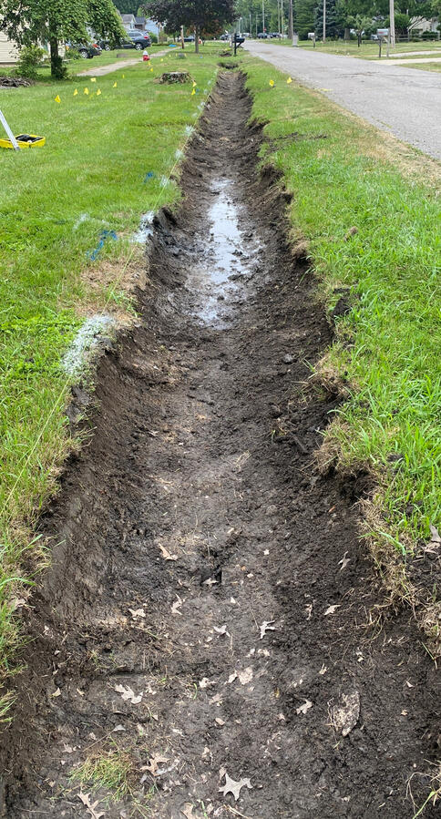 300 feet of freshly cleaned open ditch